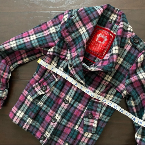 Luxury EDC by Esprit Women’s Heavy Pink & Teal Flannel Winter Jacket - Picture 10 of 16